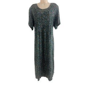 Vintage Bentley Ditsy Floral Print Pintucked Maxi Dress w/Tie Size 22W 3X Plus